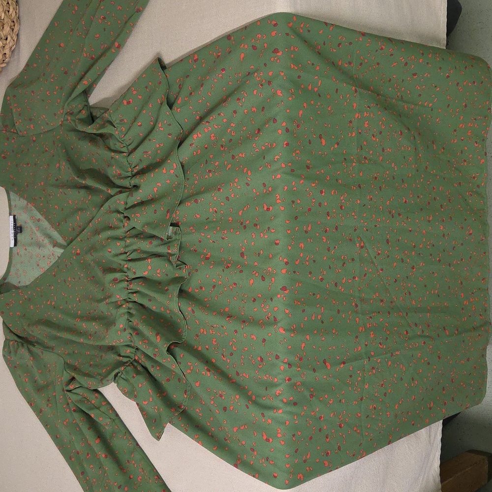 Eloquii Elements Green And Orange Patterned Dress - image 5